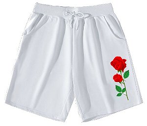 Bermuda Masculina de Moletom |  Branca Rosa Vermelha