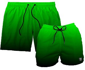 Kit Shorts Masculino e Feminino de Tactel | Degrade Verde