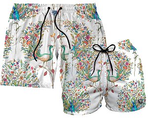 Kit Shorts Masculino e Feminino de Tactel | Pavão