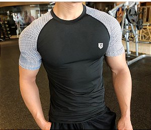 Camisetas Masculinas de Compressão Mangas Raglan