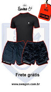 Kit 2 shorts Dry-Fit + 1 Camiseta Academia