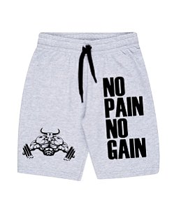 Bermuda Masculina de Moletom| No Pain No Gain Touro