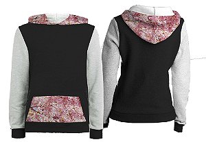 Casaco Canguru - Capuz e Bolsos Estampados. Galhos 2