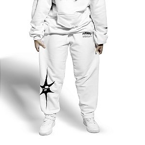 SKNDY PROGRESS 2.0 CALÇA MOLETOM RETA BRANCA