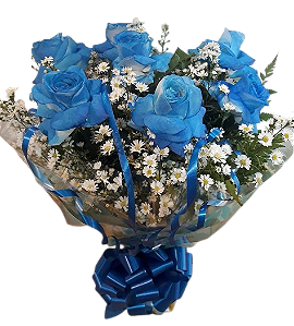 Buquêr de rosas azuis