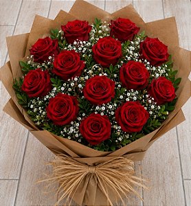 Buquê kraft de rosas