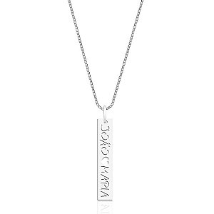Colar plaquinha personalizada Prata 925