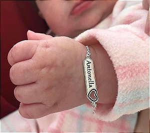 Pulseira infantil coração ♡ • Prata 925