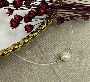 Colar Nylon pérola Prata 925