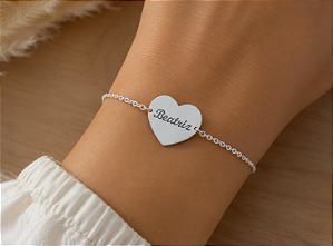 Pulseira personalizada coração Prata 925