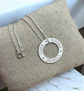 Colar mandala círculo Prata 925