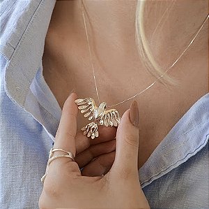 Colar Espírito Santo Prata com Ouro