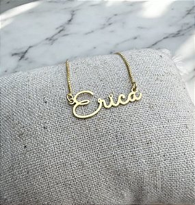 Colar nome personalizado Prata com Banho de Ouro