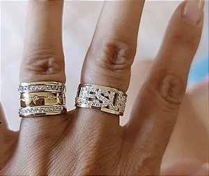 Anel JESUS Prata 950 com Ouro