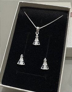 Conjunto Nossa Senhora Aparecida Prata 925