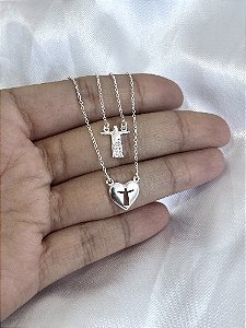 Escapulário Cristo Rj cravejado Prata 925