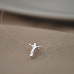Colar fio de nylon Cristo redentor Prata 925