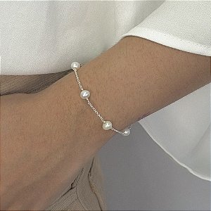 Pulseira pérola natural Prata 925