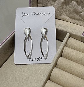 Brinco gota vazada Prata 925