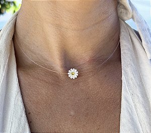 Colar nylon Margarida Prata 925