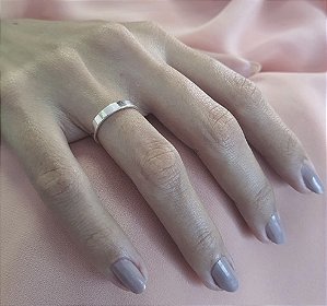 Aliança reta anatômica 3mm Prata 925