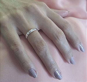 Aliança chanfrada anatômica 3mm Prata 925