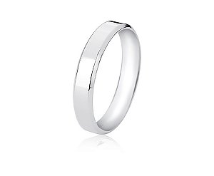 Aliança reta chanfrada 4mm Prata 925