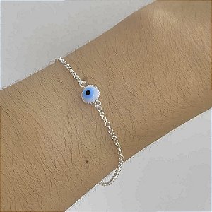 Pulseira olho grego branco Prata 925