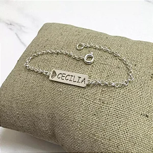 Pulseira placa personalizada Prata 925