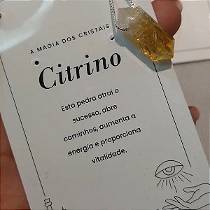 Colar pedra natural Citrino Prata 925