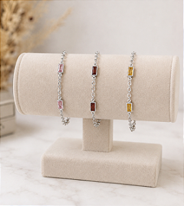 Pulseira retangular pedra Prata 925