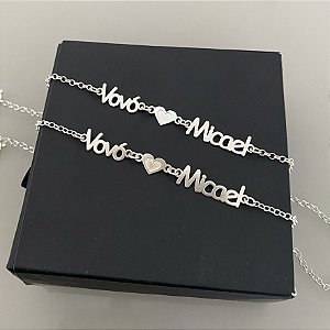 Pulseira personalizada palito Prata 925