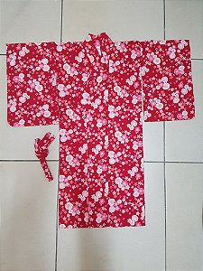 Kimono Infantil Sakura Vermelho - Yunitto Lab