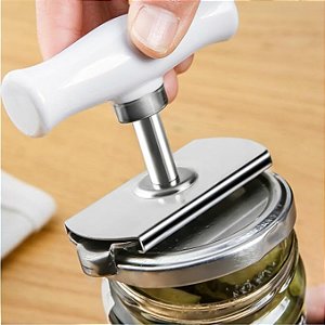 Abridor de Frascos Manual Abertura Rápida de Potes Garrafas Tampas Compotas Multiuso Feito em Aço Inox Premium eTizzaShop