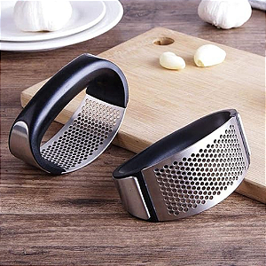 Espremedor Amassador de Alho Aço Inox Triturador Manual Premium Cozinha Esmagador de Alho Aço Inoxidável