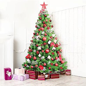 Kit Árvore de Natal Dobrável com Pisca Pisca 20 Metros Com 100 LEDs Design Caracol Compacta e Leve Decorativa