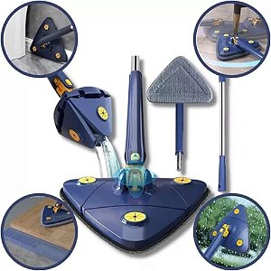 MOP 3 em 1 Esfregão Rodo de Limpeza Ajustável Giratório Triangular MOP TWIST 360° Premium eTizzaShop