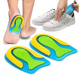 Palmilha Ortopédica Para Calcanhar em Silicone Gel Hidratante Massageadoras Protetoras Para Esporão Par Meia Calcanheira