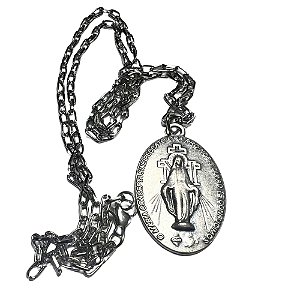 Colar Nossa Senhora das Graças Prata