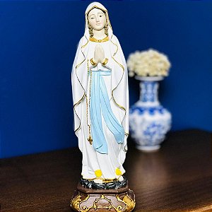 Imagem Nossa Senhora de Lourdes | Feito a mão | Gesso Artesanal 20cm