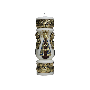 Vela Rosas Ouro Esculpida Nossa Senhora Aparecida