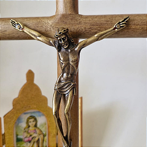 Crucifico Madeira para Parede 30 cm