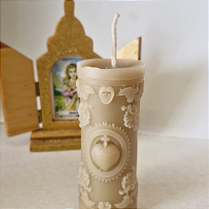 Vela Cera de Abelha Sagrado Coração de Jesus