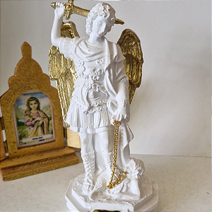 Imagem São Miguel Arcanjo Monte Gargano Resina 11cm