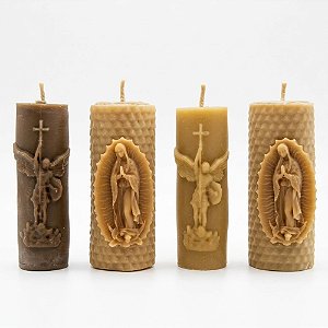 Kit 4 velas cera de abelha quaresma
