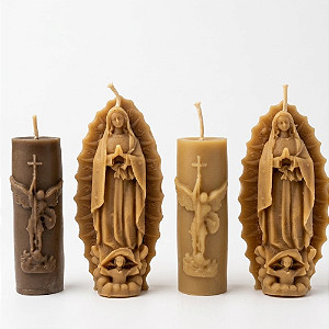 Kit 4 Vela Nossa Senhora de Guadalupe Corpo com São Miguel