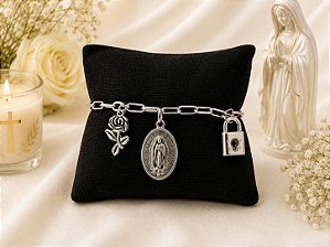 Modelo 4 de Nossa senhora de guadalupe flor e cadeado