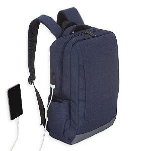 Mochila de nylon com compartimento principal com bolso para notebook  de Nylon USB