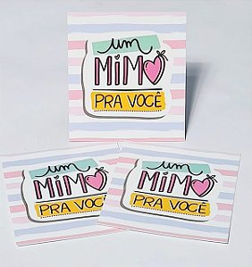 100 Unidades Mini Cartão 5x4,5cm - Um Mimo pra Você