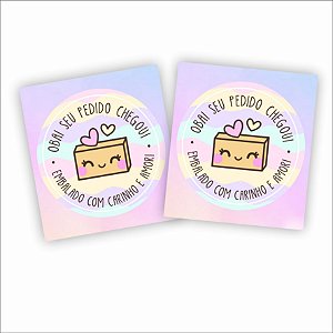 100 Unidades Mini Cartão  5x4,5cm - Oba, seu Pedido Chegou!